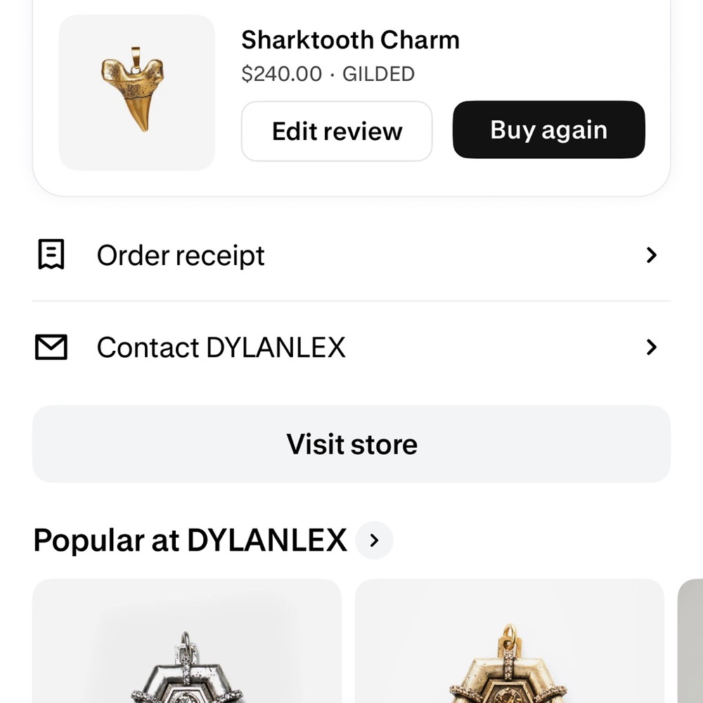 SOLD Dylanlex shark tooth Gold Chain 20 inch - Picture 3 of 4